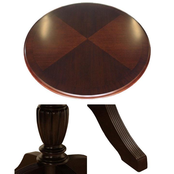 ダイニングテーブル 円卓 クラシック調 天然木 ケントハウス 直径110cm