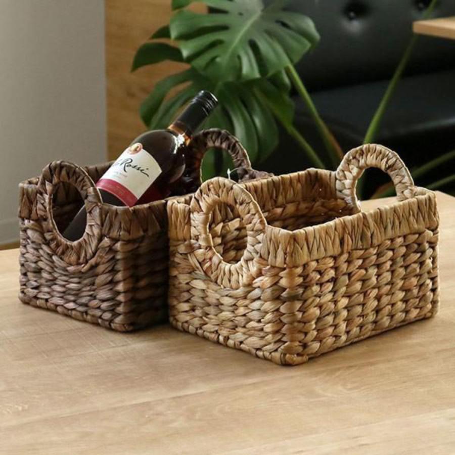 無印良品 ニトリ 10個組ラタンバスケット長方形角型ウォーターヒヤシンス