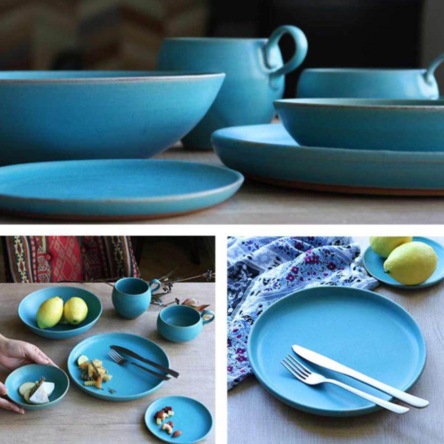 プレート 24cm Blueシリーズ 陶器 食器 笠間焼 日本製 （ お皿 皿 ワン