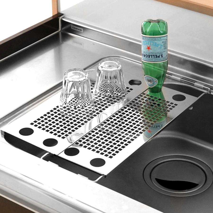 ヨシカワ 特典付き 水切りラック ステンレス 伸縮サポートラック