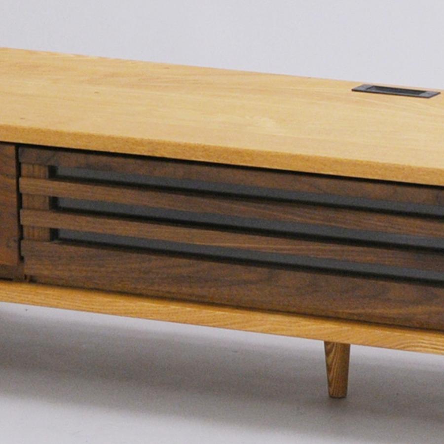 テレビ台 幅180cm TVボード ロータイプ ルーバーデザイン 無垢材 （ 開