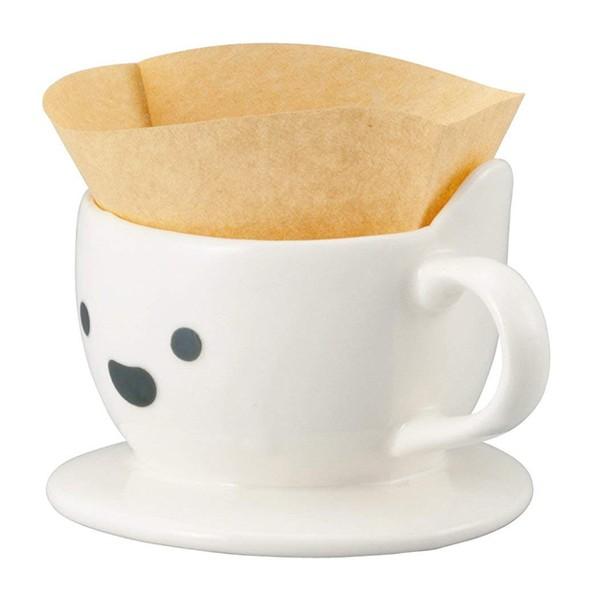 ドリッパー コーヒー しろくま 一人用 おもしろ食器 陶器 （ コーヒードリッパー 食洗機対応 電子レンジ対応 ）｜colorfulbox｜04