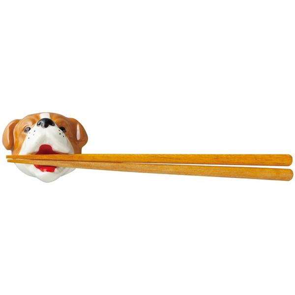箸置き ブルドッグ 噛みつき おもしろ 犬 はしおき 磁器 食器
