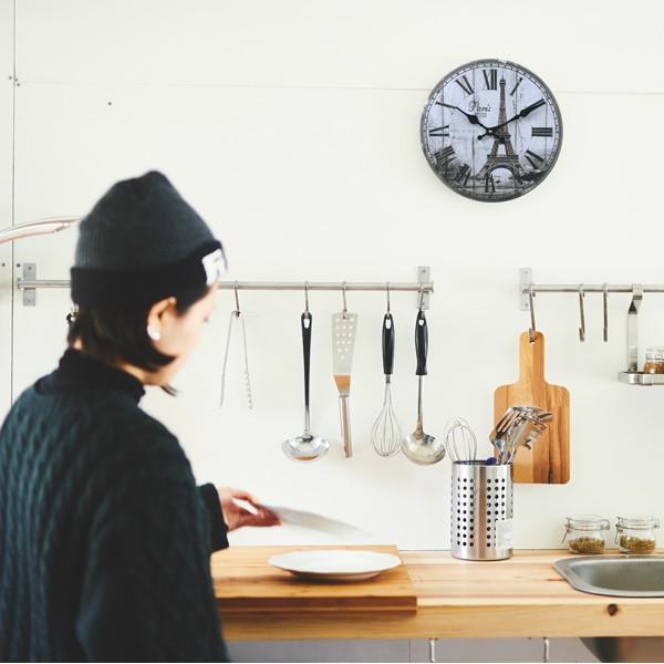 掛け時計 28cm パリ モチーフクロック Paris （ アナログ 時計 壁掛け