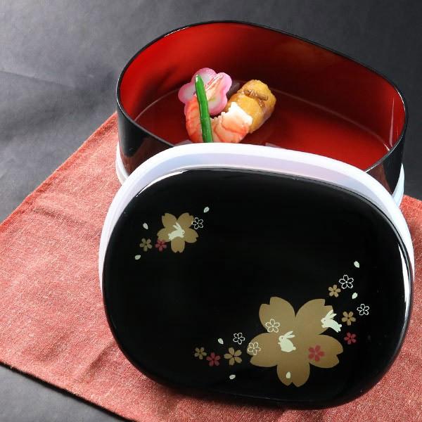 お弁当箱 7.0小判オードブル 黒 花うさぎ シール蓋付 2600ml ( お重 和柄 オードブル おすすめ ) :296332:お弁当グッズのカラフルボックス - 通販 - Yahoo!ショッピング お弁当箱 7.0小判オードブル 黒 花うさぎ シール蓋付 2600ml ( お重 和柄 オードブル おすすめ ) :296332:お弁当グッズのカラフルボックス - 通販 - Yahoo!ショッピング