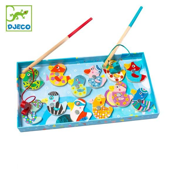 魚釣り おもちゃ フィッシング ダック 子供 マグネット 知育玩具 ジェコ （ DJECO 子ども 魚釣りゲーム キッズ 磁石 木製 ）｜colorfulbox
