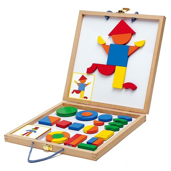おもちゃ 木製 4歳 ジオフォームセットボックス マグネット パズル 知育玩具 ジェコ DJECO （ タングラムパズル マグネット お手本カード ）  :296469:お弁当グッズのカラフルボックス - 通販 - Yahoo!ショッピング