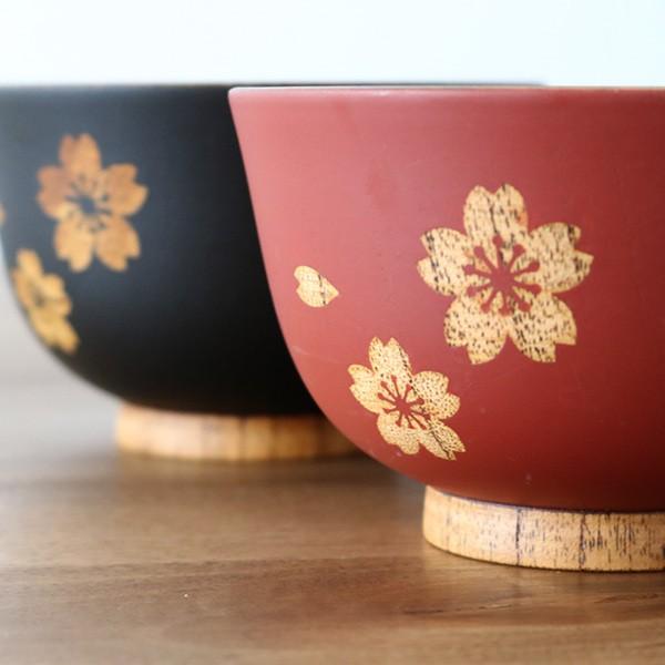 汁椀 木製 310ml さくら汁椀 内スリ 漆 桜 天然木 食器 （ お椀 椀