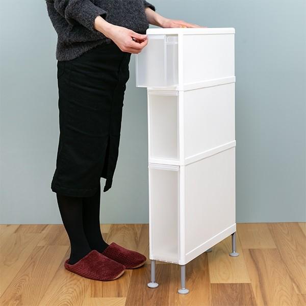 隙間収納 洗面所 隙間 収納 洗濯機横 スリムストレージ 返品送料無料 段差をまたげるすき間ストッカー3段 幅14cm すきま収納 洗濯機 キッチン ランドリー収納 15cm