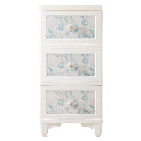チェスト 3段 ドレスチェンジチェスト アンティーク系 フラワー