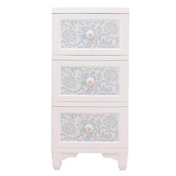 花柄3段のタンス　小物入れ チェスト 3段 ドレスチェンジチェスト アンティーク系 フラワー