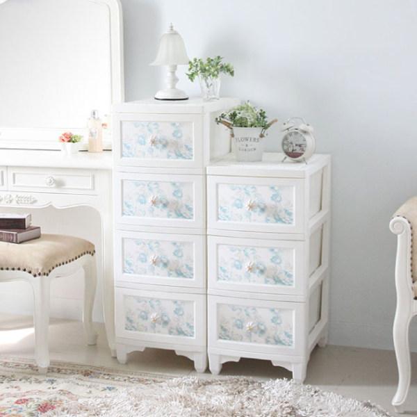 木製チェスト 7段9引き出し 花の装飾付き 木製チェスト 7段9引き出し 花の装飾付き