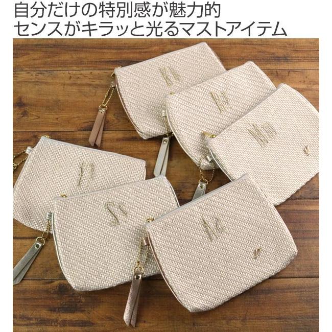 ポーチ Natural イニシャル フラットポーチ 化粧品 収納 （ コスメ