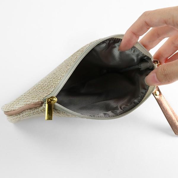 ポーチ Natural イニシャル フラットポーチ 化粧品 収納 （ コスメ