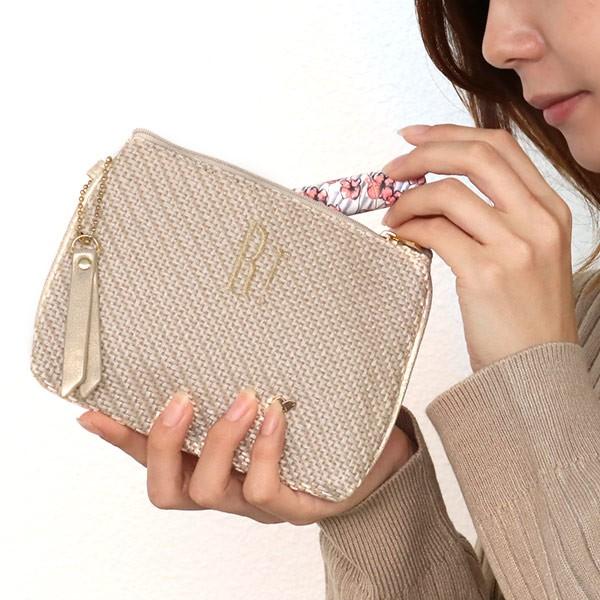 ポーチ Natural イニシャル フラットポーチ 化粧品 収納 （ コスメ