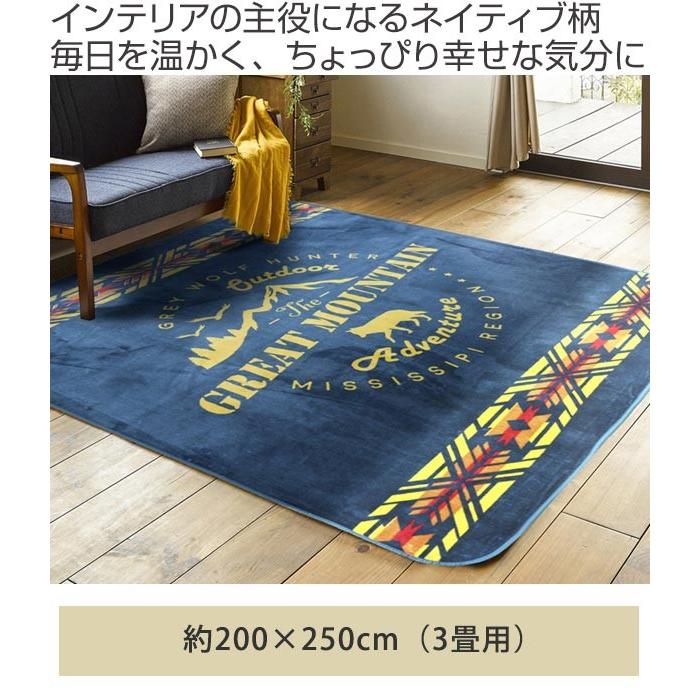 ラグ 3畳 200×250cm 床暖 ホットカーペット対応 ラグマット マウンテン ブルー （ カーペット カバー マット ）｜colorfulbox｜02