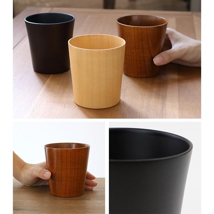 コップ 240ml 木製 タンブラー 漆 天然木 食器 （ マグカップ カップ マグ コーヒーカップ 木 漆塗り 木目 ）｜colorfulbox｜08