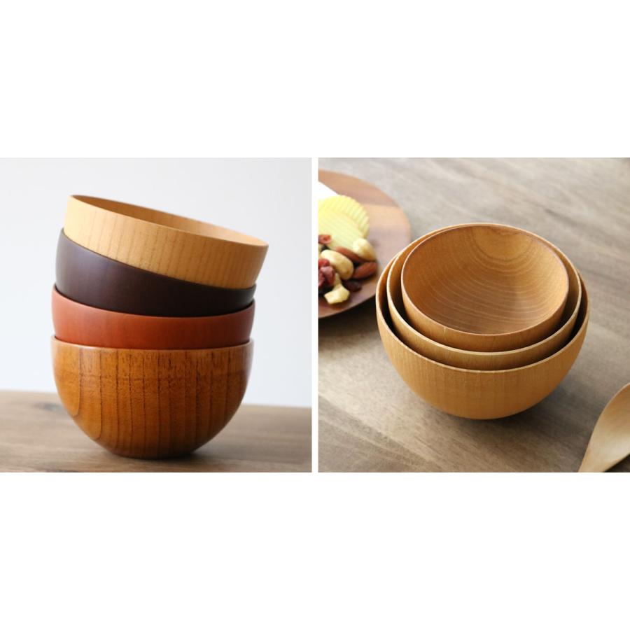 木製 菓子器セット ボウルと皿5枚 ナチュラルボウル 木製 540ml L 木目 ボウル 漆 天然木 食器