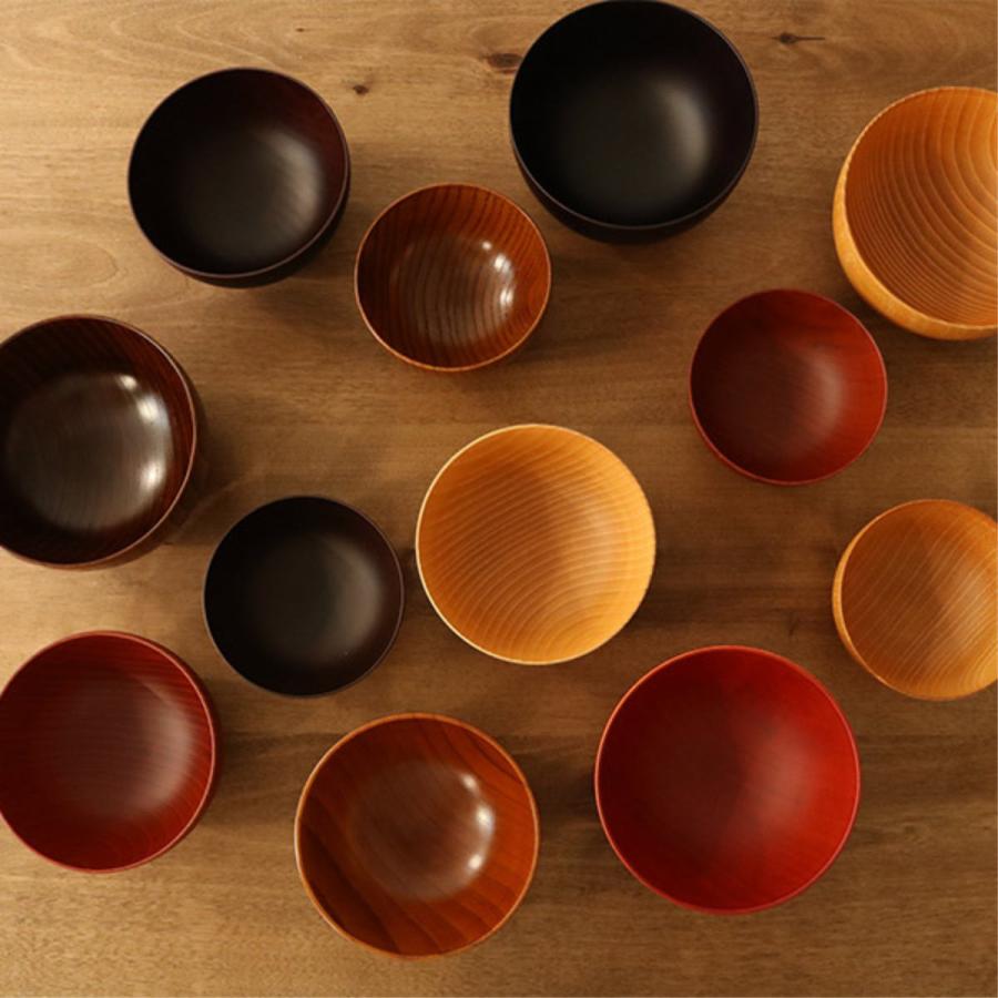 ナチュラルボウル 木製 540ml L 木目 ボウル 漆 天然木 食器 同色6個