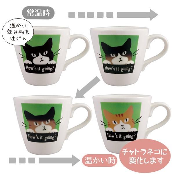 マグカップ 温感マグ 色が変わる 310ml 茶トラ ハチワレ 磁器 食器 （ マグ カップ コップ コーヒーカップ ねこ 猫 ）｜colorfulbox｜02