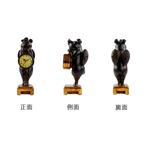 置き時計 ぶたのオブジェ時計 アナログ アンティーク （ 置時計 時計