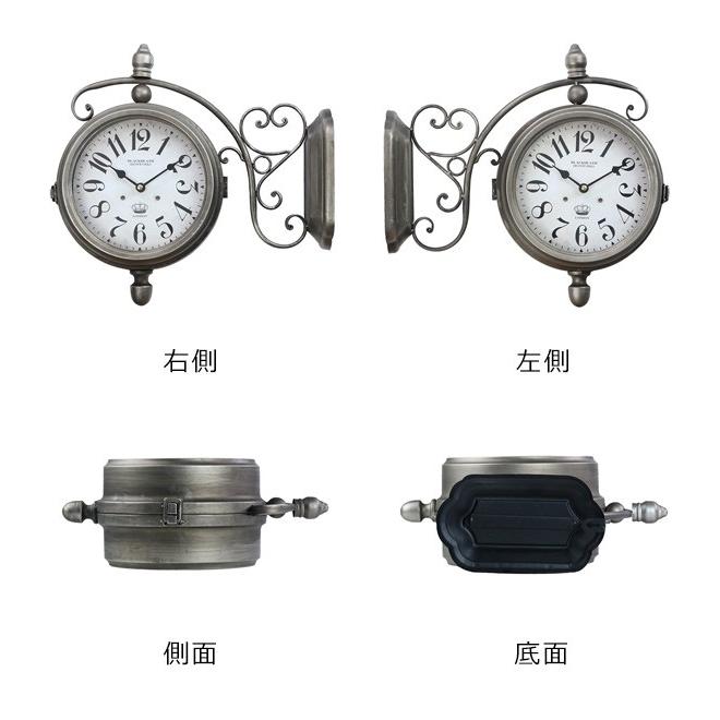 掛け時計 ウォールクロック アンティーク 両面 ブロンズ 幅39cm