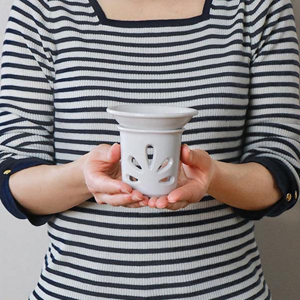 アロマポット プレート オイルウォーマー 陶器製 （ キャンドル式