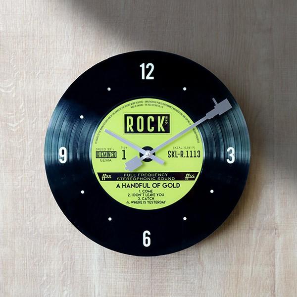 掛け時計 34cm レコードクロックウォール ガラス 壁掛け時計 （ 時計