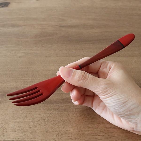 フォーク 木製 漆塗 和食器 塗り分け （ カトラリー 木製食器 木製