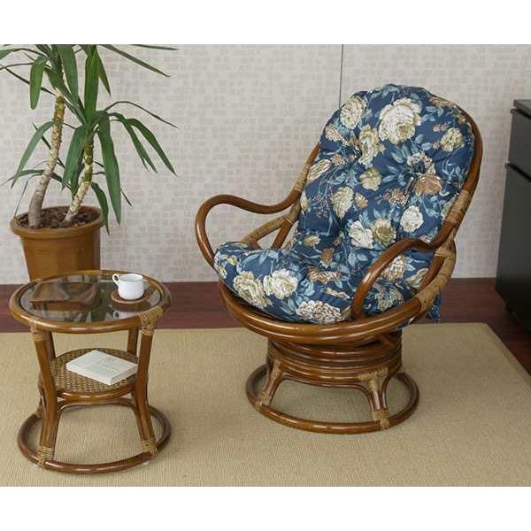 籐 回転座椅子 チェア クッション付 ラタン製 籐家具 座面高35cm 籐 回転座椅子 チェア クッション付 ラタン製 籐家具 座面高35cm