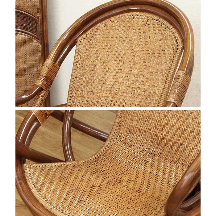 籐 回転座椅子 チェア クッション付 ラタン製 籐家具 座面高38cm