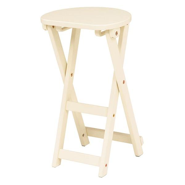 折りたたみスツール 座面高約61cm 折りたたみチェア 天然木 収納