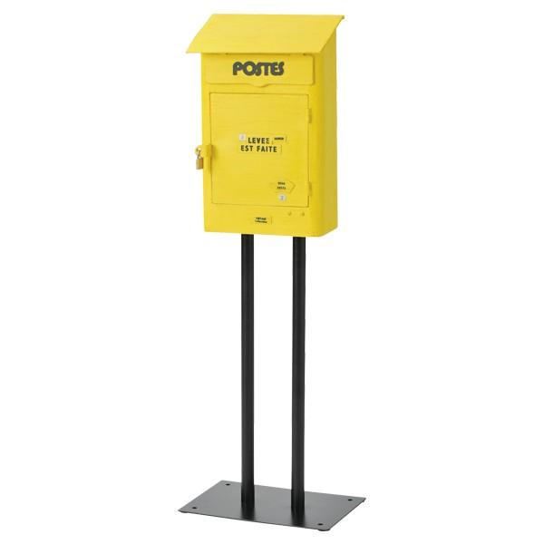 ポスト 壁掛け ウォールポスト アンティーク POSTES 黄 （ 郵便受け