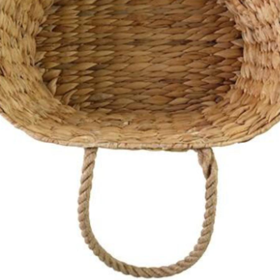 ちどり産業 収納 バスケット ウォーターヒヤシンス 楕円形 持ち手付き