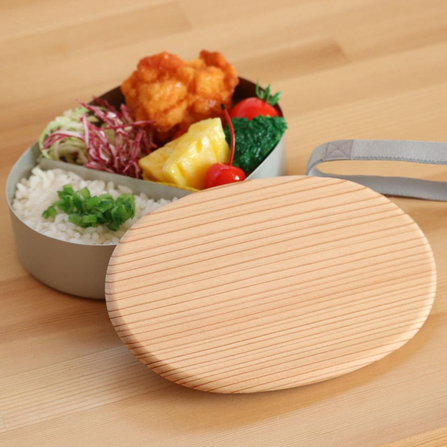 三好製作所 弁当箱 1段 400ml アルミ 木蓋 小判型 （ お弁当箱 ランチ