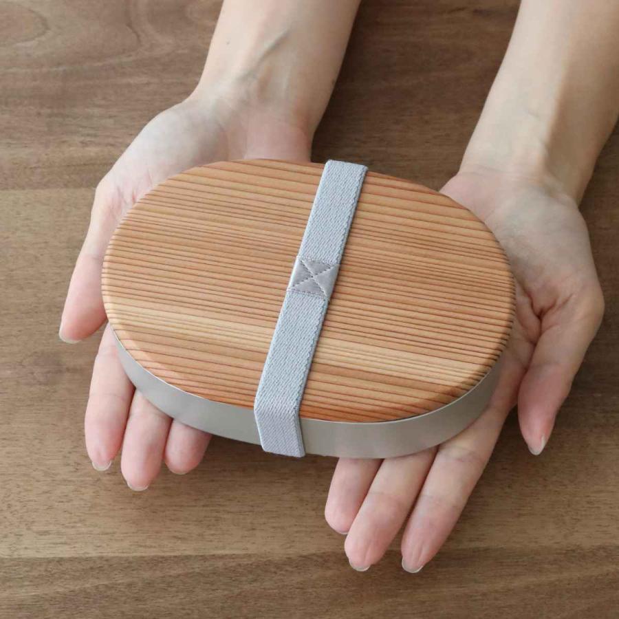 三好製作所 弁当箱 1段 400ml アルミ 木蓋 小判型 （ お弁当箱 ランチ