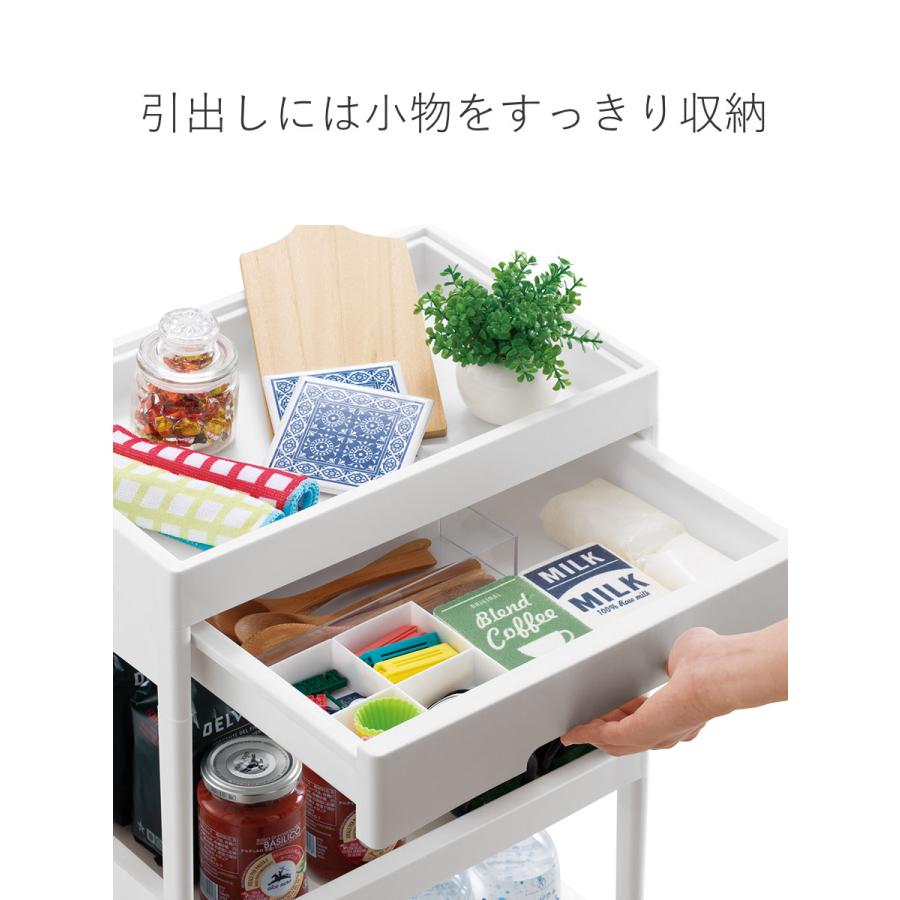 不動技研（FUDOGIKEN） キッチンワゴン 3段 木天板 サージュワゴン 幅