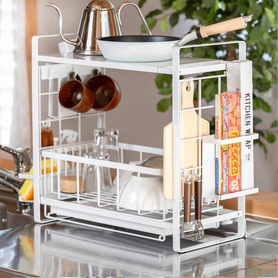 キッチン収納 シンク上伸縮システムラック タワー Tower キッチンラック コンロサイド収納 シンクサイド収納 お弁当グッズのカラフルボックス 通販 Yahoo ショッピング
