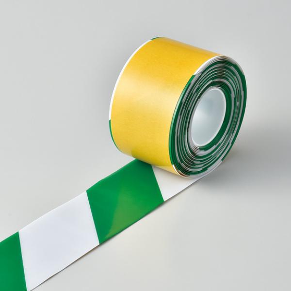 高耐久ラインテープ 100mm幅 10m 白×緑 ラインテープ 耐久性 強力 離けい紙 （ フロアテープ 屋内 安全 区域 標示 粘着テープ 区画整理 線引き ライン引き ） - 4