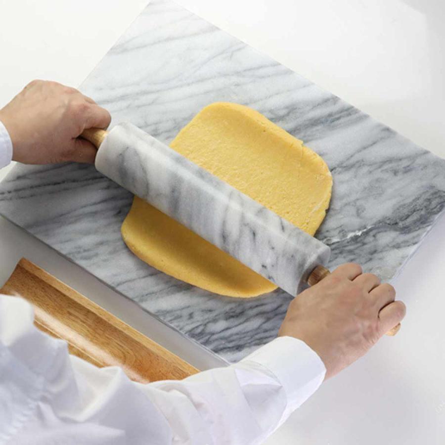 大理石 こね台 調理台 麺棒　のし棒　台　セット パール金属 めん台 のし台 40×30cm 大理石 スイーツコンビニ倶楽部
