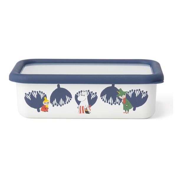 MOOMIN（ムーミン） 保存容器 ホーロー製 740ml Mサイズ 浅型角容器