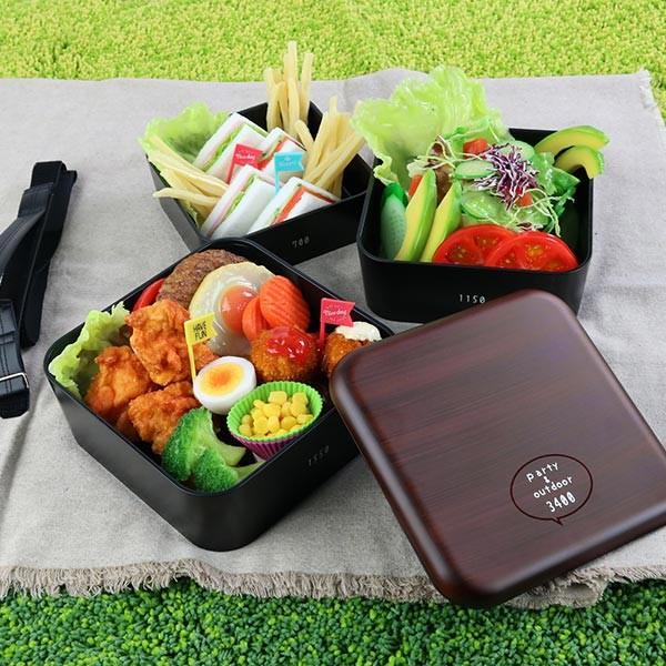 HAKOYA 弁当箱 お重 DON 三段重 入れ子式 重箱 3〜4人用 3400ml