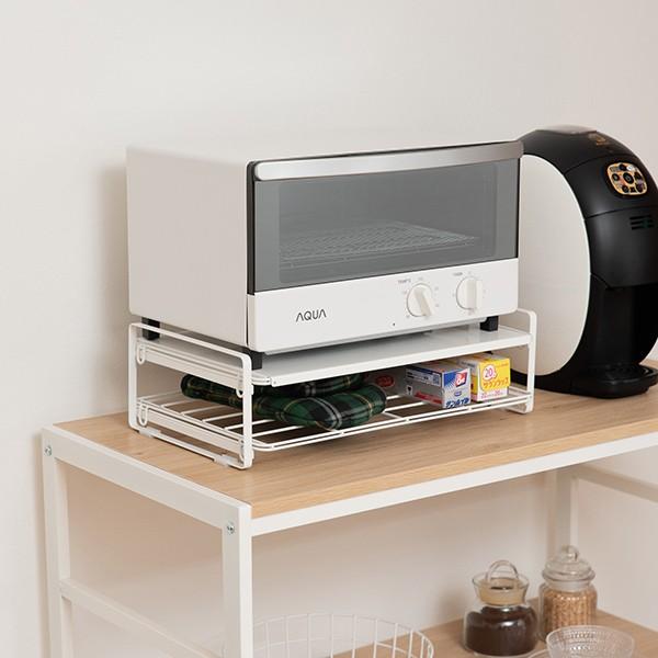トースターラック 幅41cm キッチンカウンターラック レンジ上収納 スチールラック トースター台 家電ラック