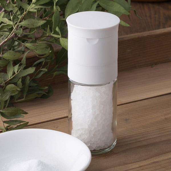 スパイスミル 岩塩用 セラミックペッパーミル ホワイト 貝印 （ 手動式 岩塩専用 岩塩ミル ） の商品画像