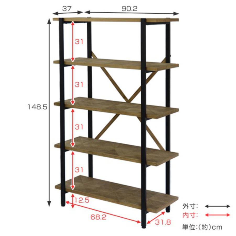 古い本棚 古家具 オープンラック 枯れた棚 収納棚 ディスプレイラック 5段 アンティークの五段のオープンラック | ライフスタイルショップICCA