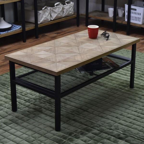 KALEIDO センターテーブル KACT-90 ローテーブル 木製 天然木 アイアン