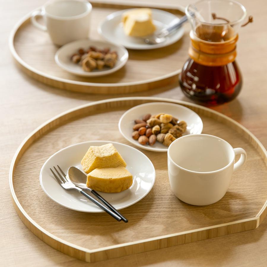 お盆 36cm トレー 半月膳 半月盆 木製 （ ランチョンマット トレイ