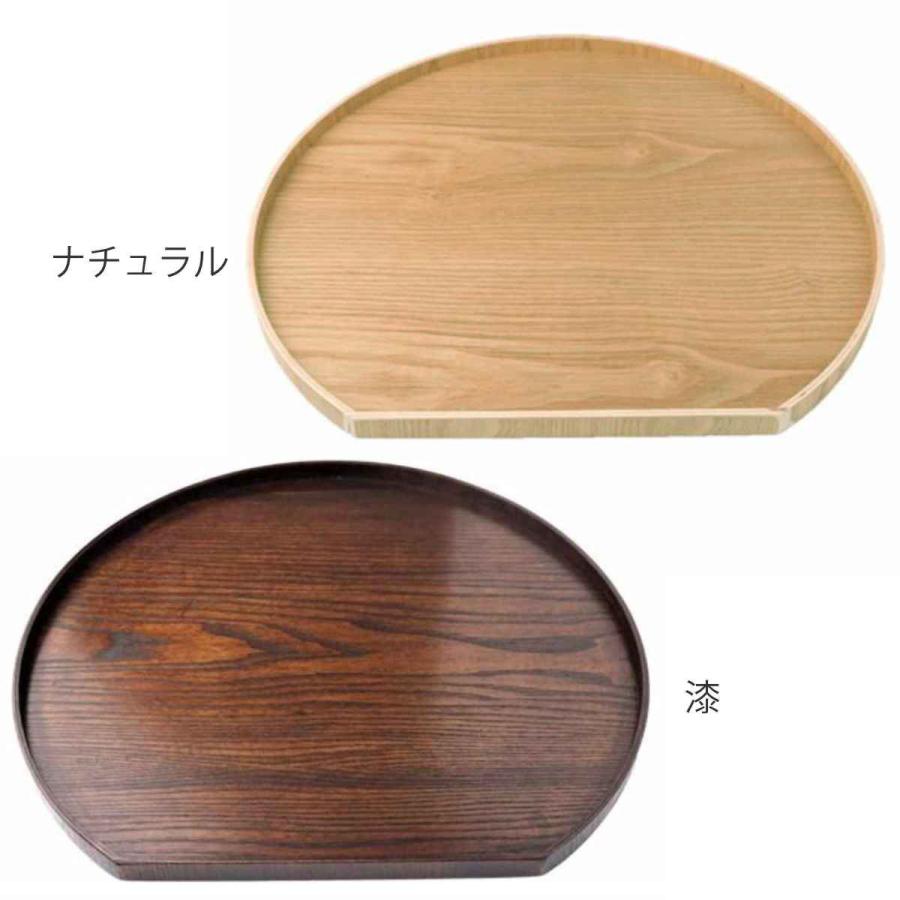 特典付き お盆 36cm トレー 半月膳 半月盆 木製 同色5枚セット
