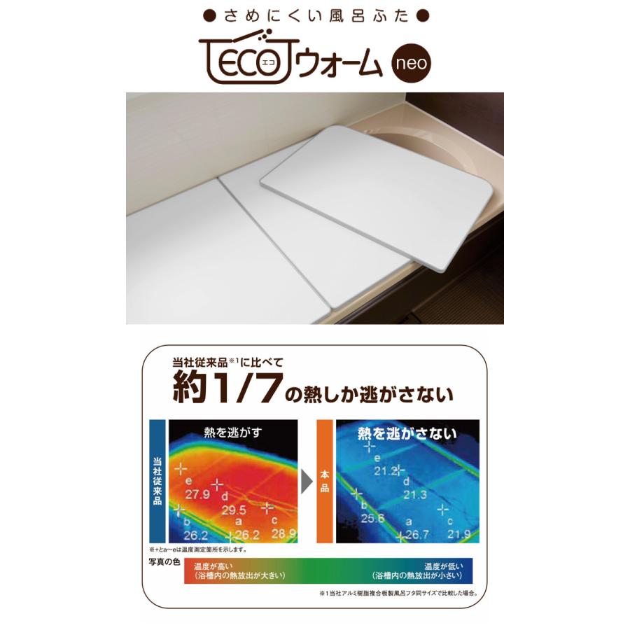 風呂ふた オーダー オーダーメイド ECOウォーム neo ふろふた 76〜80 x 161〜170cm 3枚割 （ 風呂蓋 風呂フタ 冷めにくい 保温風呂ふた 組み合わせ 日本製 ）