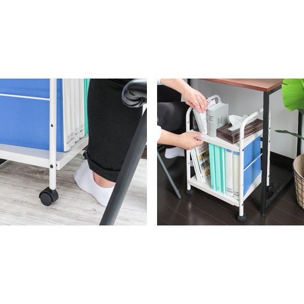 Fits WORK ラック 2段 幅37〜54×奥行29×高さ58cm デスク下 収納 ワゴン